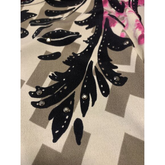 Alfani Paisley Floral Rhinestone Casual Blouse Size P/S - Picture 8 of 8